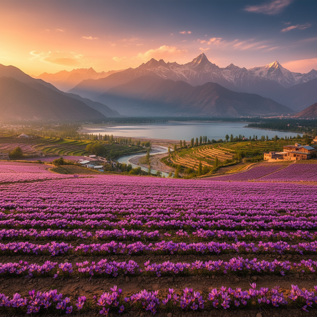 Pampore Saffron Fields Visit Guide: Kashmir's Golden Bloom — Kashmir travel guide photo by Mid Holidays
